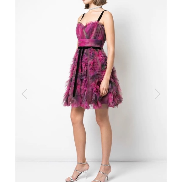 Marchesa Notte Textured Cocktail Dress - Picture 2 of 4